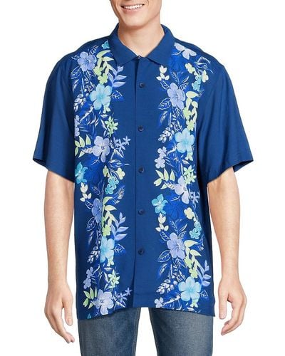 Tommy Bahama 'Veracruz Floral Silk Shirt - Blue