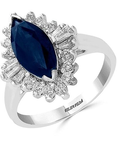 Effy 14K, & Diamond Ring - Blue