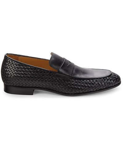 Saks Fifth Avenue Saks Fifth Avenue Leather Penny Loafers - Black
