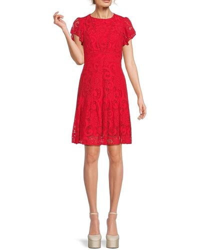 Nanette Lepore Lace Sheath Dress - Red