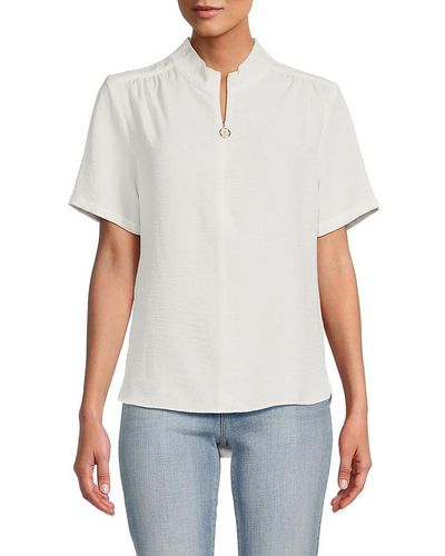 Tommy Hilfiger Zip Blouse - Natural