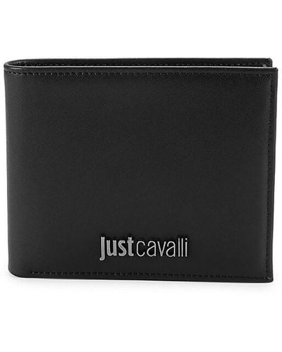 Just Cavalli Logo Leather Wallet - Black