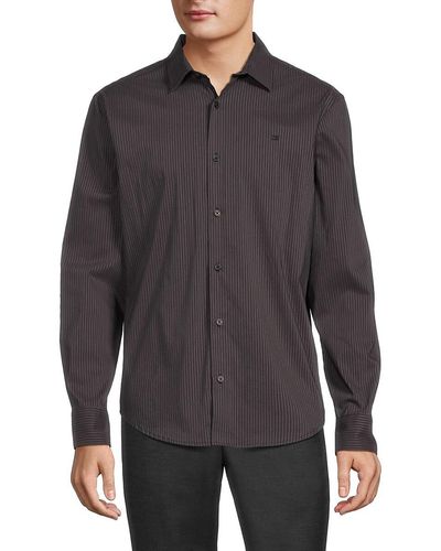 Calvin Klein Striped Long Sleeve Shirt - Grey