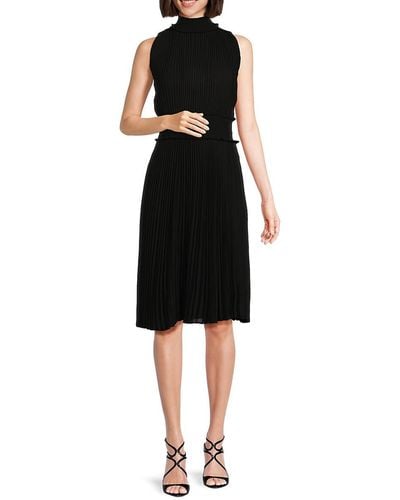 Nanette Lepore Pleated Blouson Dress - Black