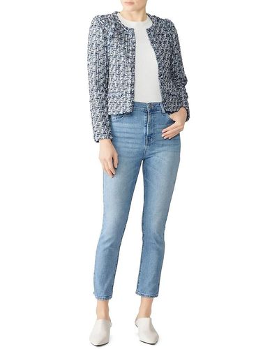 IRO Metallic Tweed Wool Blend Jacket - Blue