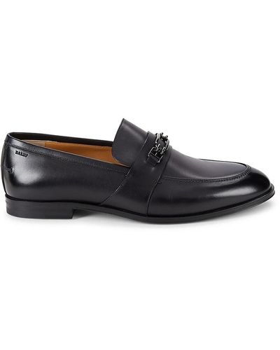 Bally Leather Bit Loafers - Black