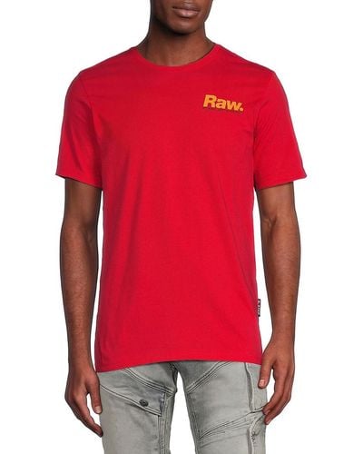 G-Star RAW Logo Graphic Tee - Red