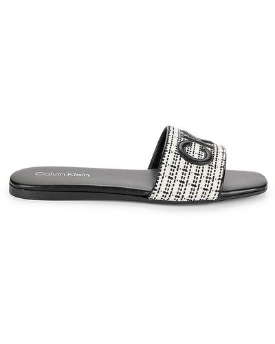 Calvin Klein Yides Logo Slides - White