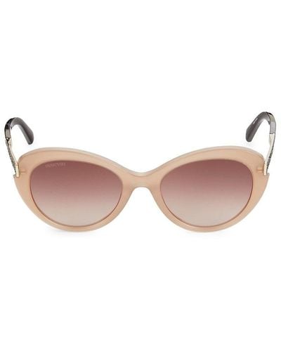 Swarovski 53mm Embellished Oval Sunglasses - Pink