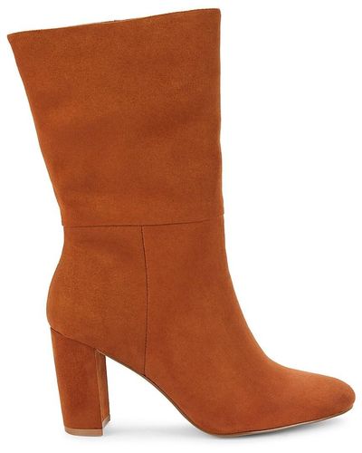 Charles David Stretch Mid Calf Boots - Brown