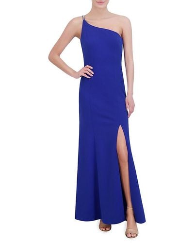 Vince Camuto One Shoulder Fit & Flare Gown - Blue