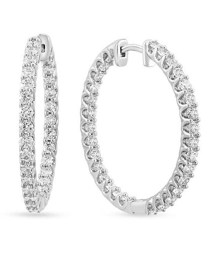 Effy 14k White Gold & 1.95 Tcw Lab Grown Diamond Hoop Earrings
