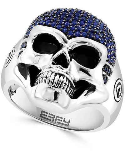 Effy Sterling Silver & 1.40 Tcw Sapphire Skeleton Ring - Blue