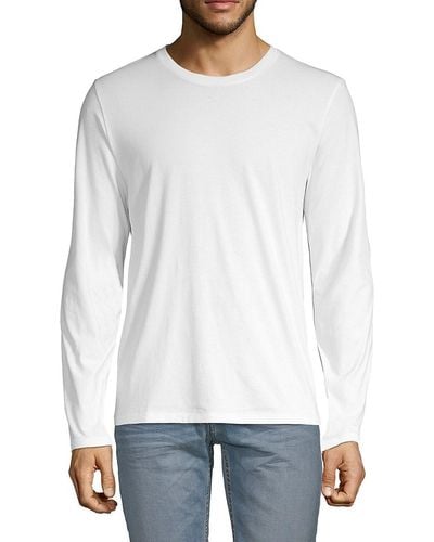 Vince Classic Long-sleeve Cotton Tee - White