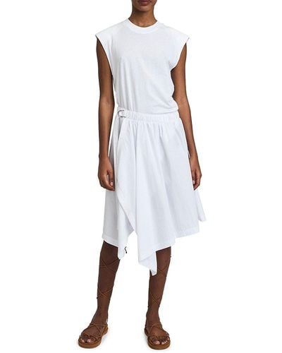 Derek Lam Corey Belted A Line Dress - White