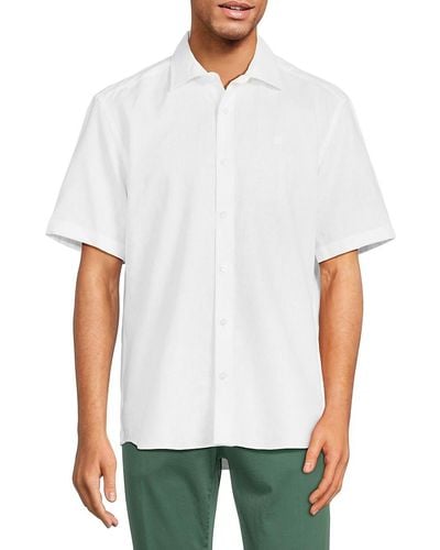 North Sails Short Sleeve Linen Shirt - White