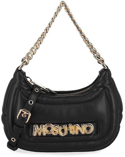 Moschino Balloon Leather Shoulder Bag - Black
