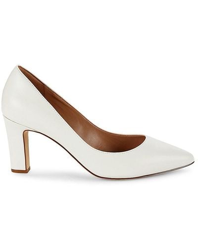 Cole Haan Mylah Point Toe Leather Pumps - White