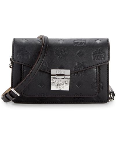 MCM Patricia Monogram Convertible Leather Belt Bag - Black