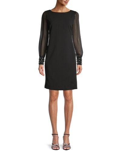 Karl Lagerfeld Embellished Crepe Dress - Black