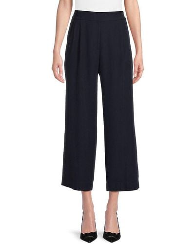 Calvin Klein Pleated Cropped Trousers - Blue