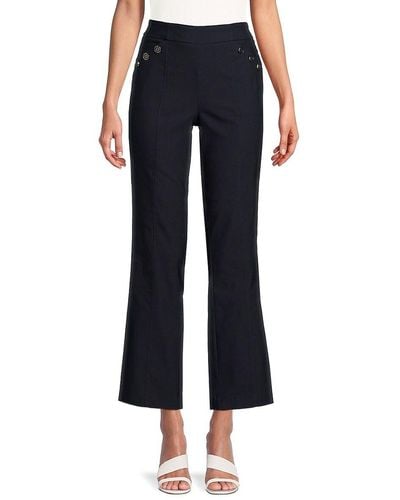 Nanette Lepore Flat Front Flared Trousers - Blue
