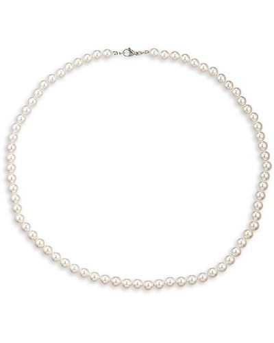 Eye Candy LA 6mm Round Shell Pearl Necklace - White