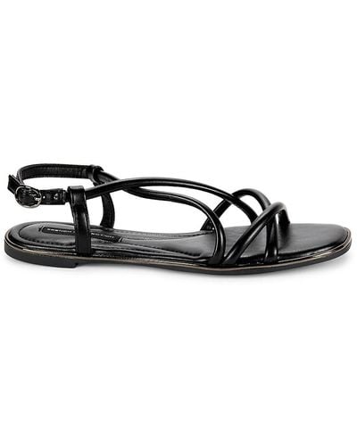 French Connection Solid Flat Sandals - Black