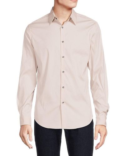 Theory Sylvain Solid Shirt - Natural