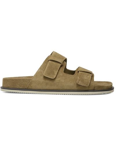 Vince Suede Double Strap Sandals - Green