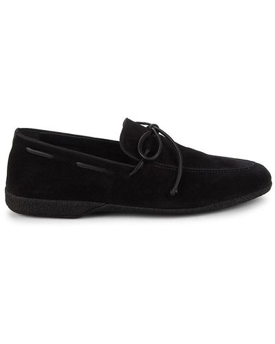 Paul Stuart Horatio Suede Boat Shoes - Black