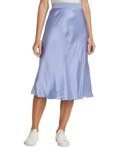 ATM Silk A-line Skirt - Blue