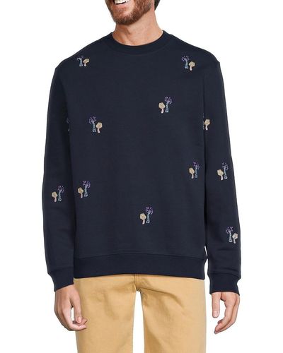 Scotch & Soda Paisley Embroidered Sweatshirt - Blue