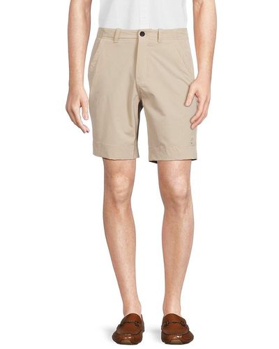 Brooks Brothers Solid Flat Front Golf Shorts - Natural