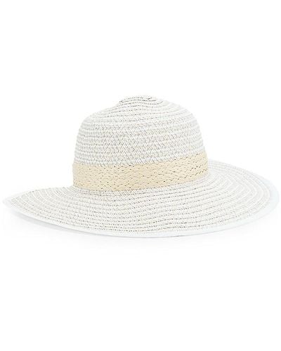 Vince Camuto Braided Trim Sun Hat - White