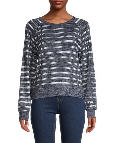 Magaschoni Striped Knit Top - Gray