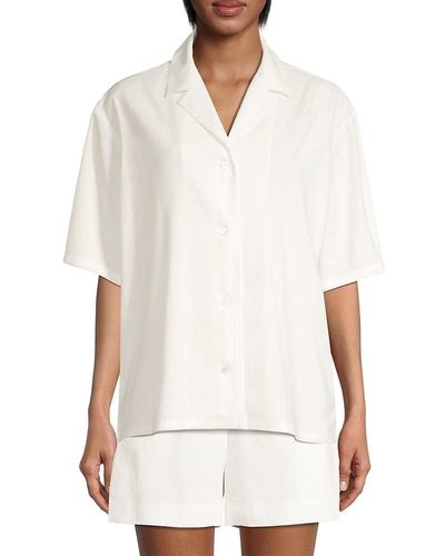 Rebecca Taylor Cabana Stretch-linen Camp Shirt - White