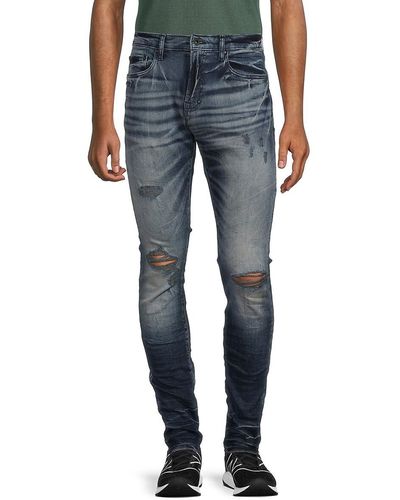 PRPS Cayenne Fit High Rise Distressed Jeans - Blue