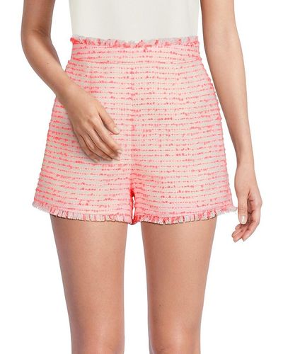 Cinq À Sept Fringe Tweed Shorts - Pink
