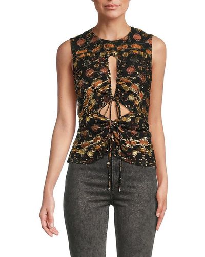 Altuzarra Nome Cutout Silk Blend Top - Multicolor