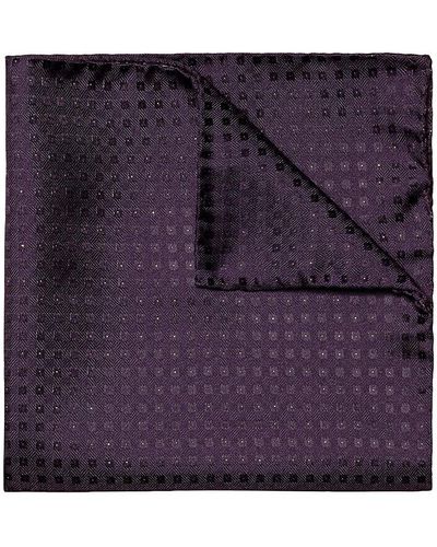 Eton Graph Dot Silk Pocket Square - Purple
