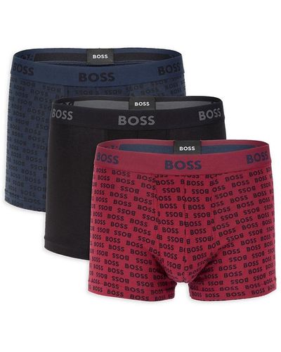 BOSS 3-pack Monogram Boxer Briefs - Red