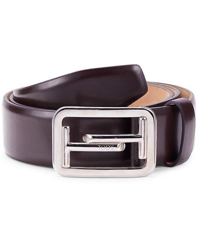 Tod's Logo Leather Belt - Red