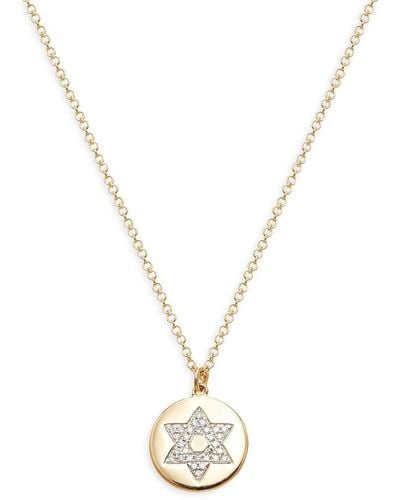 Saks Fifth Avenue 14k Yellow Gold & 0.07 Tcw Diamond Star Of David Pendant Necklace - Metallic