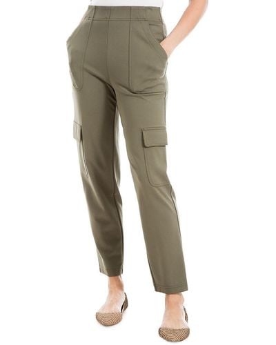 Max Studio Cropped High Waist Cargo Trousers - Black