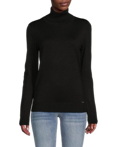 Calvin Klein Solid Turtleneck Sweater - Red