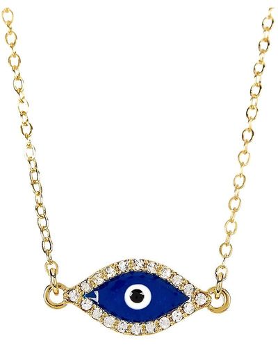 Sterling Forever Crystal Evil Pendant Necklace - Blue