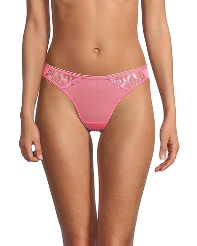 Maison Lejaby Tanga Lace Trim Bikini Brief - Pink