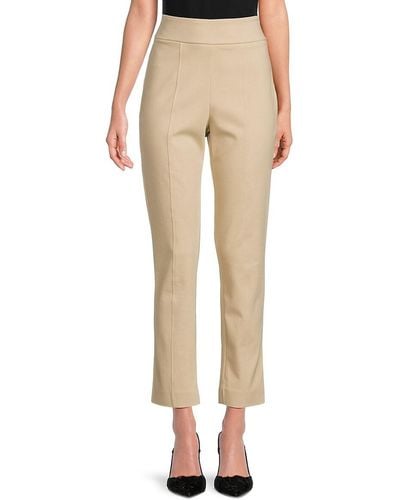 Saks Fifth Avenue Straight Leg Ankle Pants - Natural