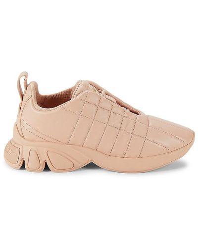 Burberry Quilted Leather Sneakers - Pink